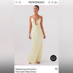PEPPERMAYO flora satin maxi dress - lemon